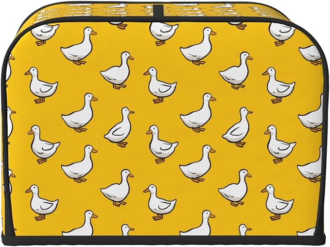Toaster Cover 4 Slice Yellow Duck Pattern Kitchen Small Appliance Covers with Pockets Dust and Fingerprint Protection