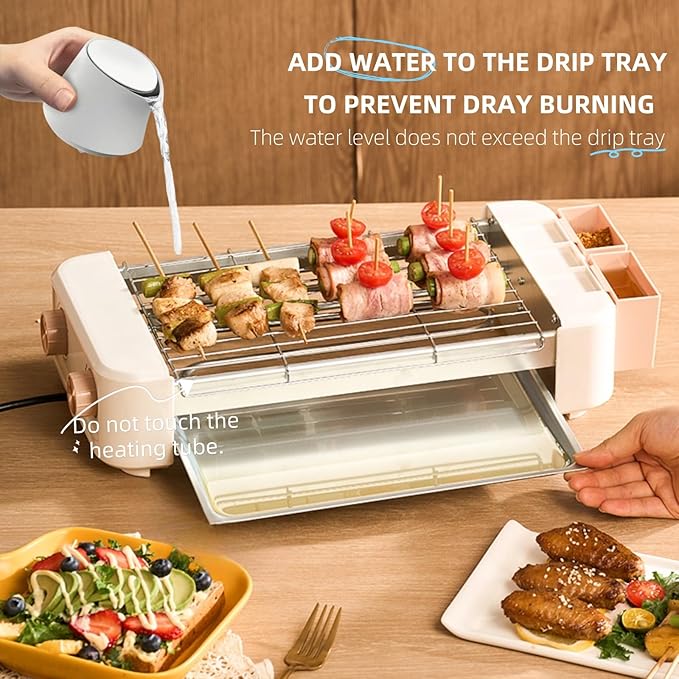 Hot Dog Roller, 3 in 1 Hot Dog Machine 6 Rollers, 3-Speed Control Hotdog Roller Grill 5ft Cord, Non-Stick Removable Grilling & BBQ Plates, for Family Gatherings & Outdoor BBQ