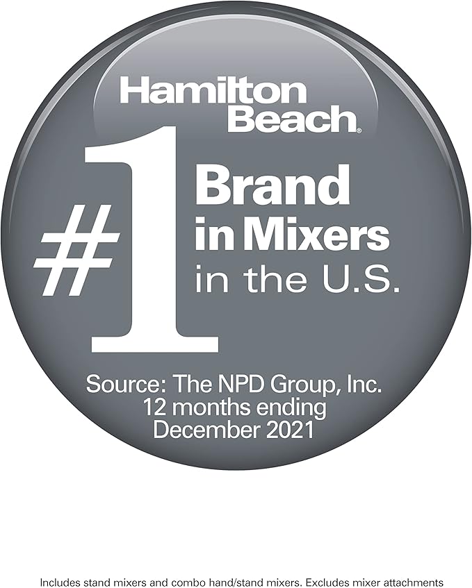 Hamilton Beach Classic Stand and Hand Mixer, 4 Quarts, 6 Speeds with QuickBurst, Bowl Rest, 290 Watts Peak Power, Blue (64658)