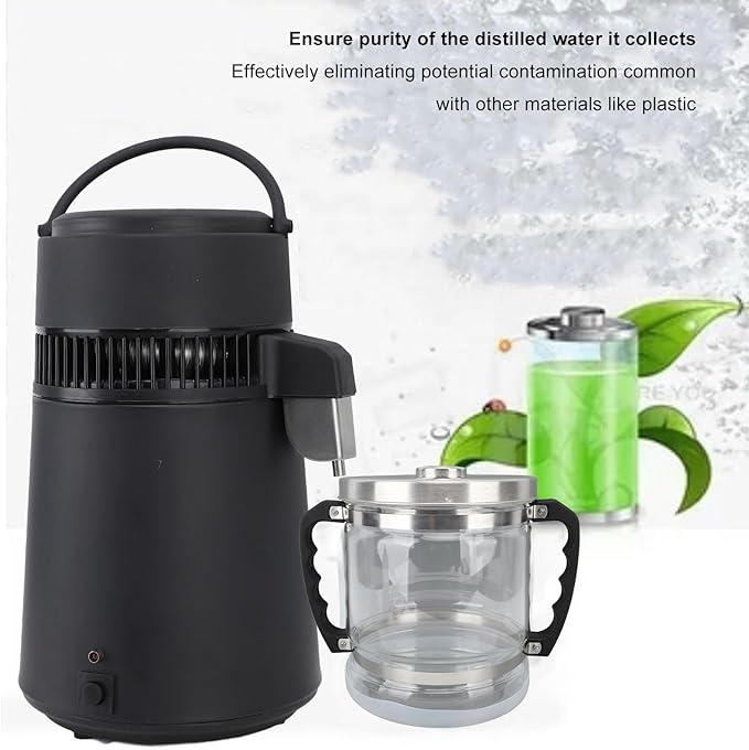 ZJchao Water Distiller Glass Jar, 6L Glass Jar for Home Beauty Water Distiller Replacement Collection Bottle Distiller Water Container Compatible Most Countertop Water Distiller