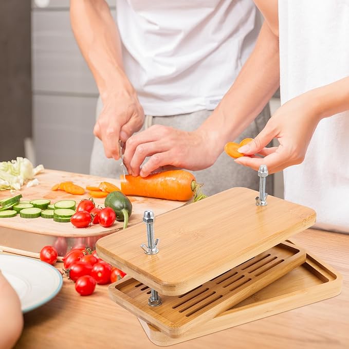 Tofu Press with 3-layer Drip Tray, 26x15cm Soybean Curd for Homemade Tofu Making, Kitchen Food Strainer for Efficient Water