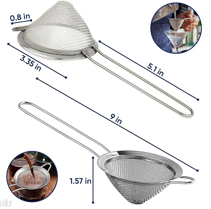 Fine Mesh Strainer with Handle – 3.3" Tea Strainer for Loose Tea Leaves and Coffee, Stainless Steel Tea Infuser with Handle – Good for Brewing Tea and Coffee