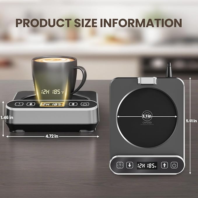 Smart Mug Warmer with Infrared Sensor, Coffee Mug Warmer for Desk, 6 Temp Settings & 12H Timer Coffee Cup Warmer with Auto On/Off, Electric Beverage Warmer for Office & Home, Coffee Lover Gift