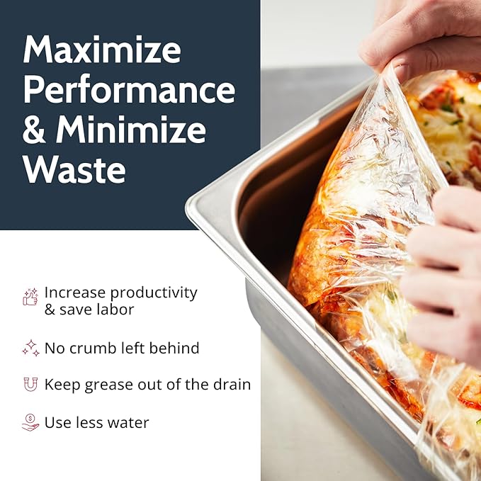 PanSaver Clear Sheet Pan Liners for Easy Clean Up - Disposable Buffet Pan Liners, Ovenable up to 400F (Bun Sheet Pan - 14.25 x 19 IN)