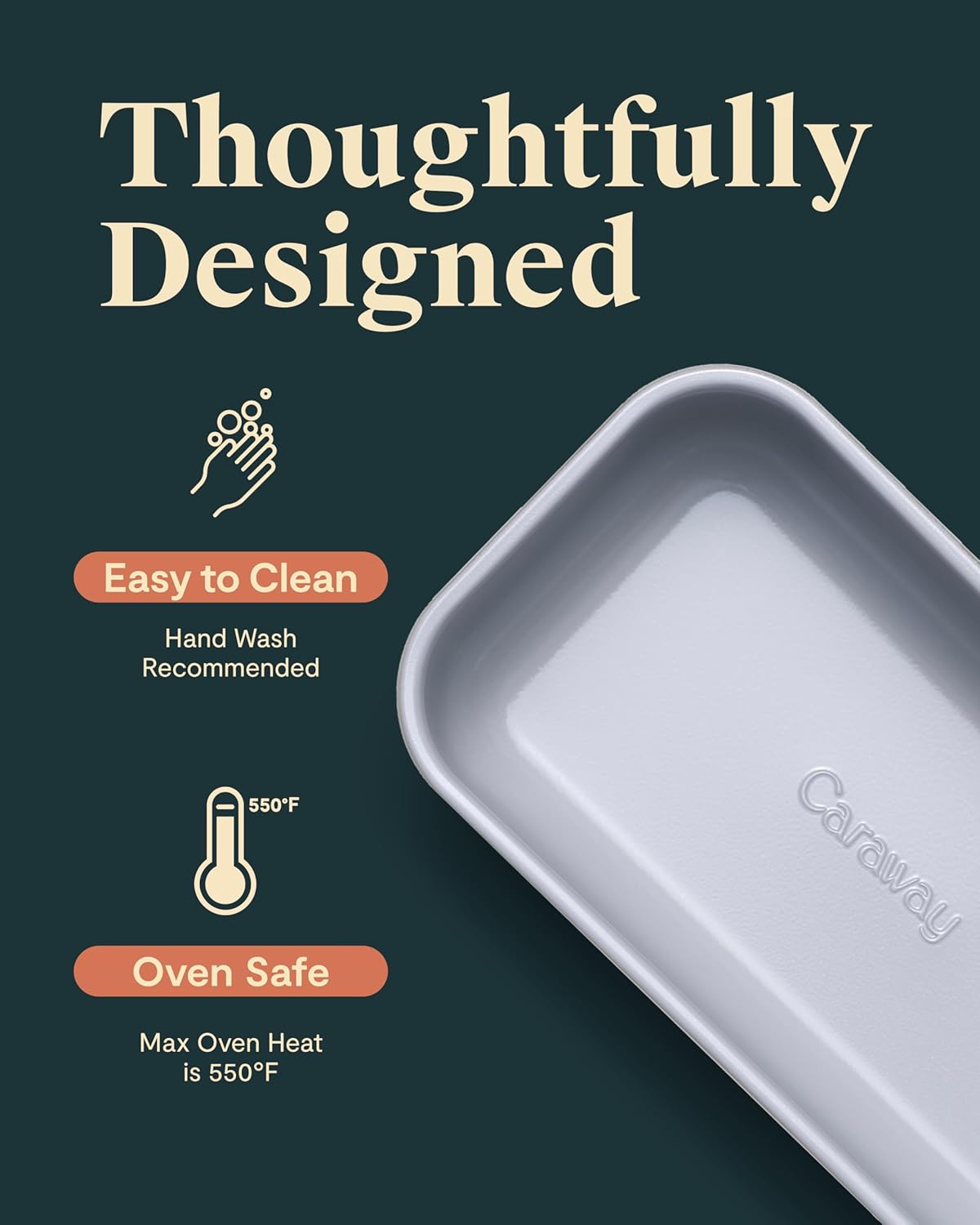 Caraway Non-Stick Ceramic 1 lb Loaf Pan - Naturally Slick Ceramic Coating - Non-Toxic, PTFE & PFOA Free - Perfect for Pound Cakes, Breads, & More - Black
