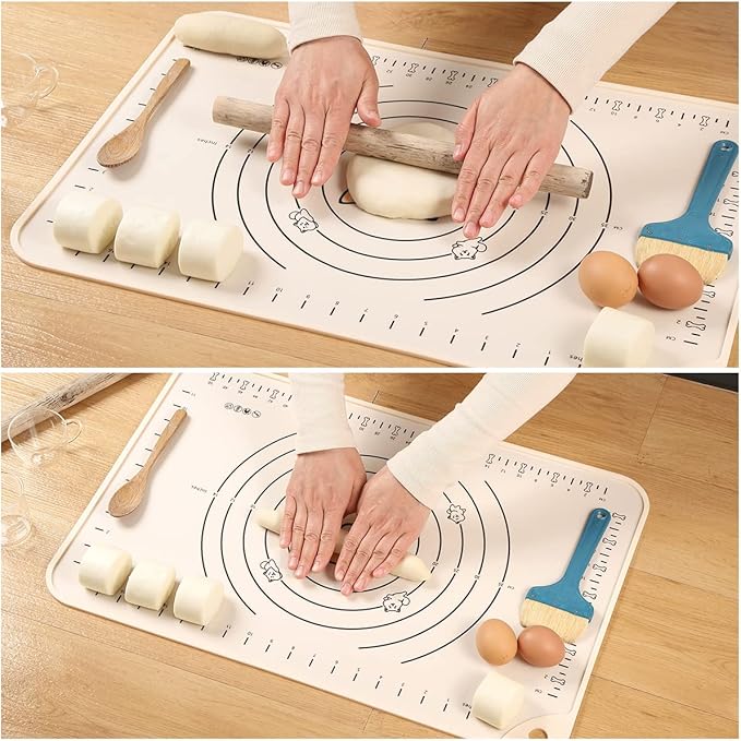 2 Pack Silicone Pastry Mat 24"*16" Extra Thick Non Stick Baking Mat