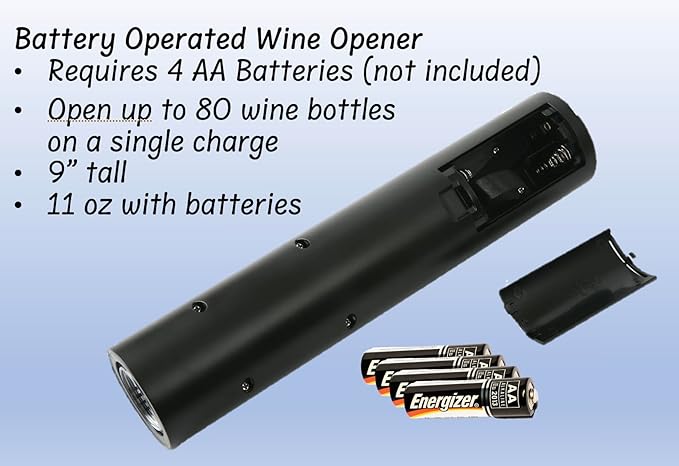 Cocina Vida 8 Piece Electric Wine Bottle Opener Set Includes Foil Cutter, 2 Aerators, Bonus Chill Stick & 2 Vacuum Stoppers and Storage Base - Perfect Wine Lovers Gift- Wine Accessories