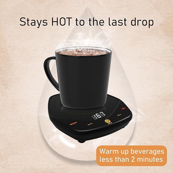 Gifts for Women Men,Mug Warmer,Coffee Warmer Plate Portable Coffee Mug Warmer for Desk with Temperature Display, Coffee Cup Warmer for Jar Candles,Tea, Beverage & Coffee Gifts (No Mug)