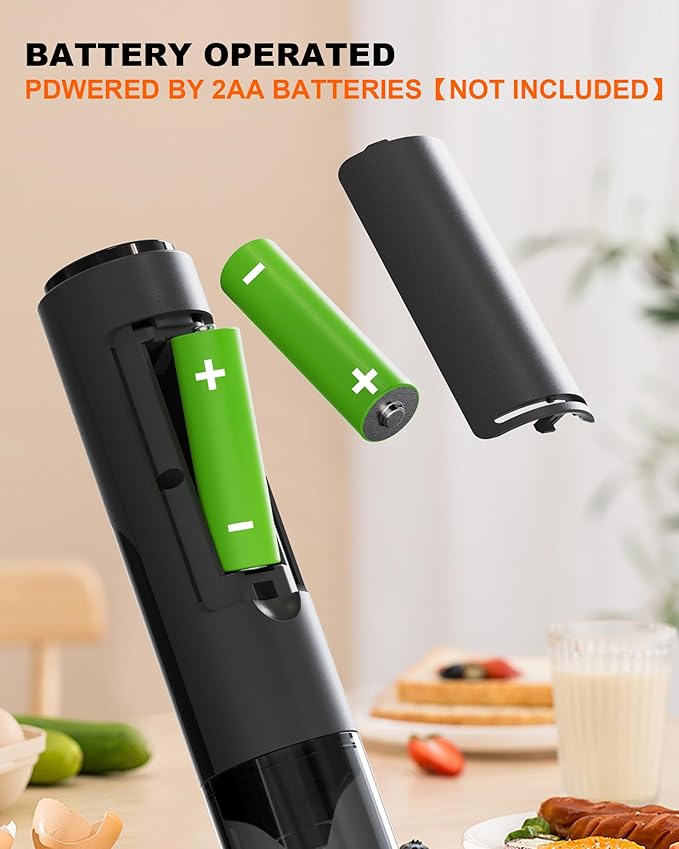 Handheld Milk Frother with Cover, Battery Powered Electric Drink Mixer (2AA Not Included) - Portable Hand Frother Wand for Coffee Matcha Cappuccino & Hot Chocolate