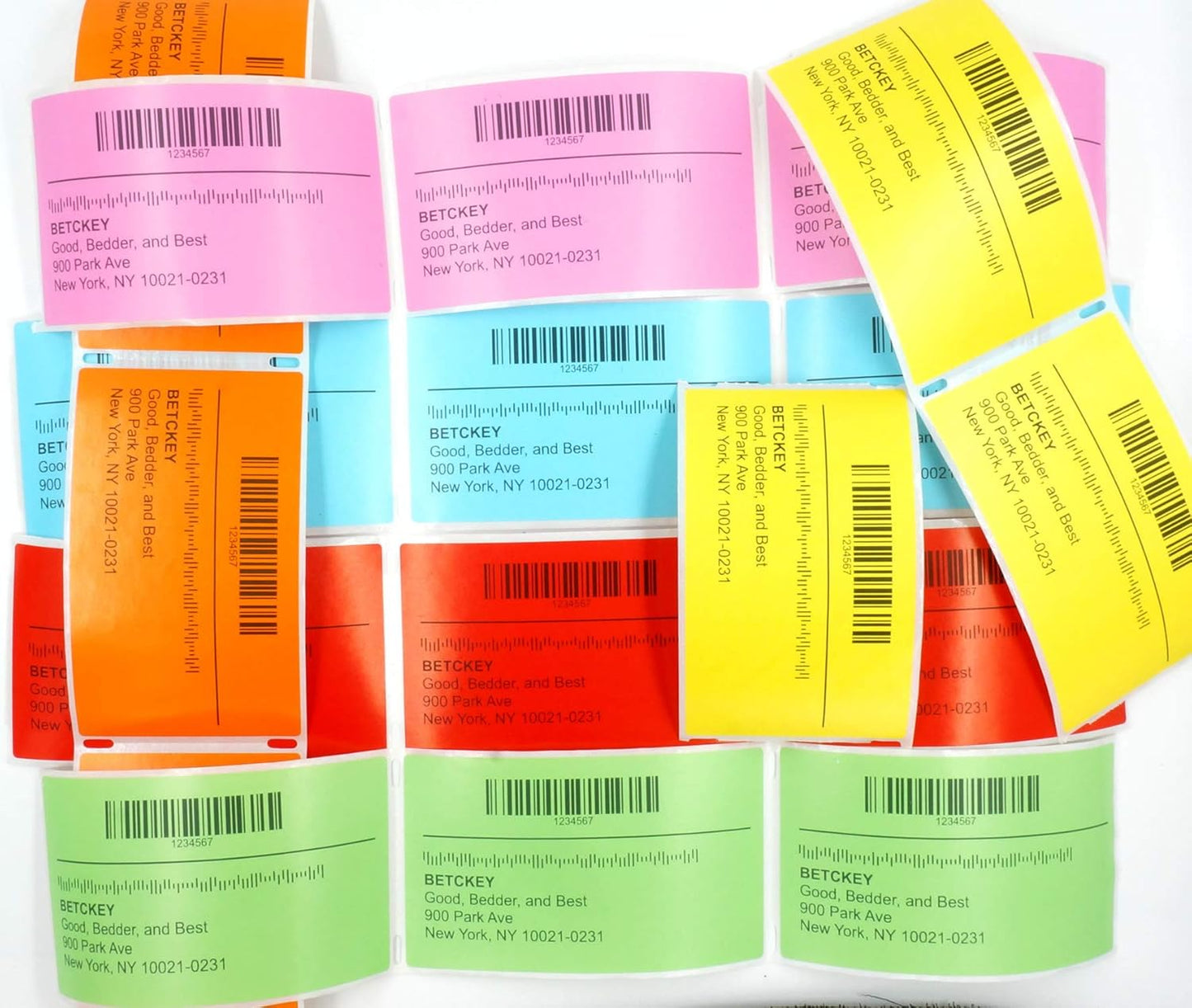 BETCKEY - 3" x 1" UPC Barcode & Address Labels Compatible with Zebra & Rollo Label Printer,Premium Adhesive & Perforated[Green, 6 Rolls, 8250 Labels]