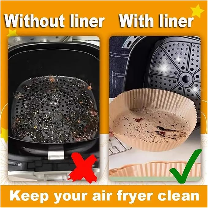 Large Air Fryer Disposable Paper Liners Nonstick 23cm Oven Airfryer Parchment Baking Paper ，Compatible For Ninja，Compatible For COSORI ，Grill Cooking Basket(16cm square,50PC)