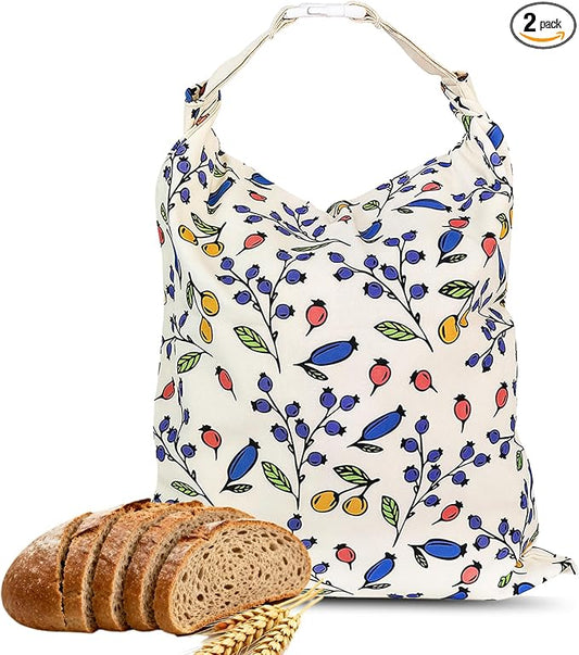 1 PCS Beeswax Bread Bags - 17x13 Inch Reusable Bread Storage Bags,Bees Wax Lined Bread Bags for Home Cooks fresh bread storage Easy Clean (Berry)