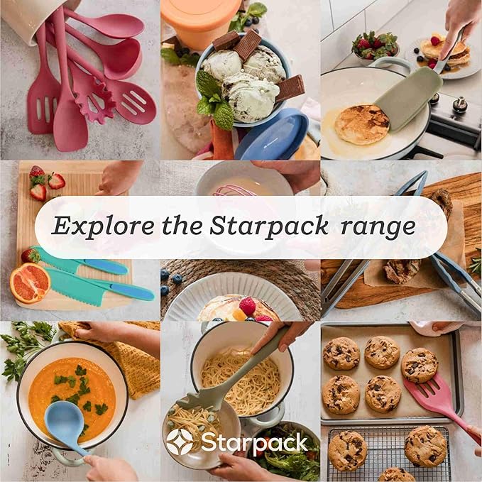 Starpack 'Flex & Flip' Flexible Silicone Turner Spatula Set (3 Pcs) - High Heat Resistant Spatulas for Cooking Egg 600°F - Silicone Pancake Turner Spatula, LFGB Grade Non Stick Rubber Kitchen Utensils
