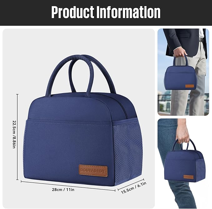 douyadady Lunch Bag Women/Men Lunch Box Women/Men (Dark blue)