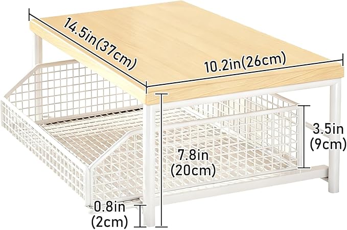 Funecy Coffee Pod Drawer,Coffee Machine Storage Rack,Home Kitchen Counter Coffee Bar Organizer,Storage Basket Drawer (White)