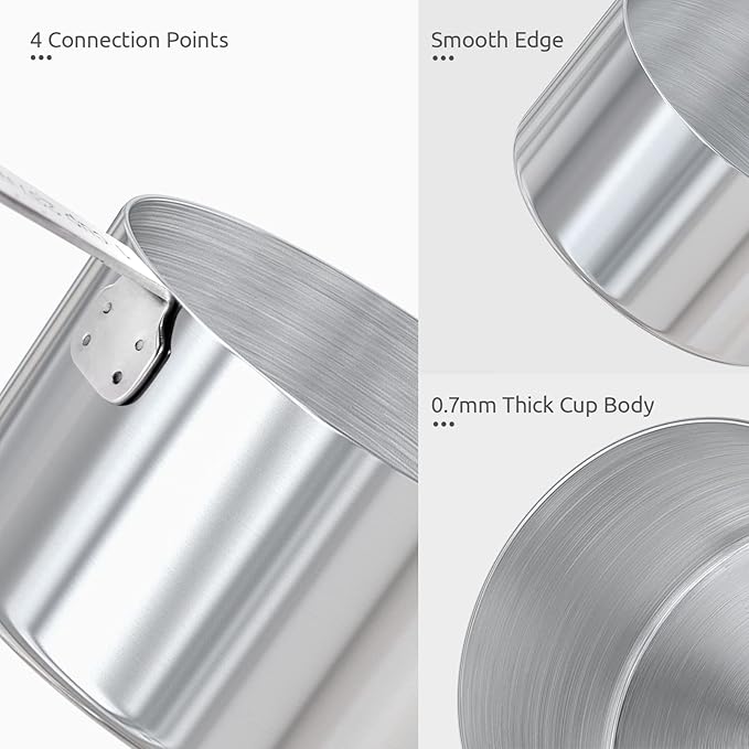 U-Taste Measuring Cups Spoons Set: 18/8 Stainless Steel 12 Pieces Stacking Kitchen Baking Cooking Food Measure Scoop Set, 7 Cups & 5 Spoons with Strengthened Weld Joints (Black, Upgraded Version)