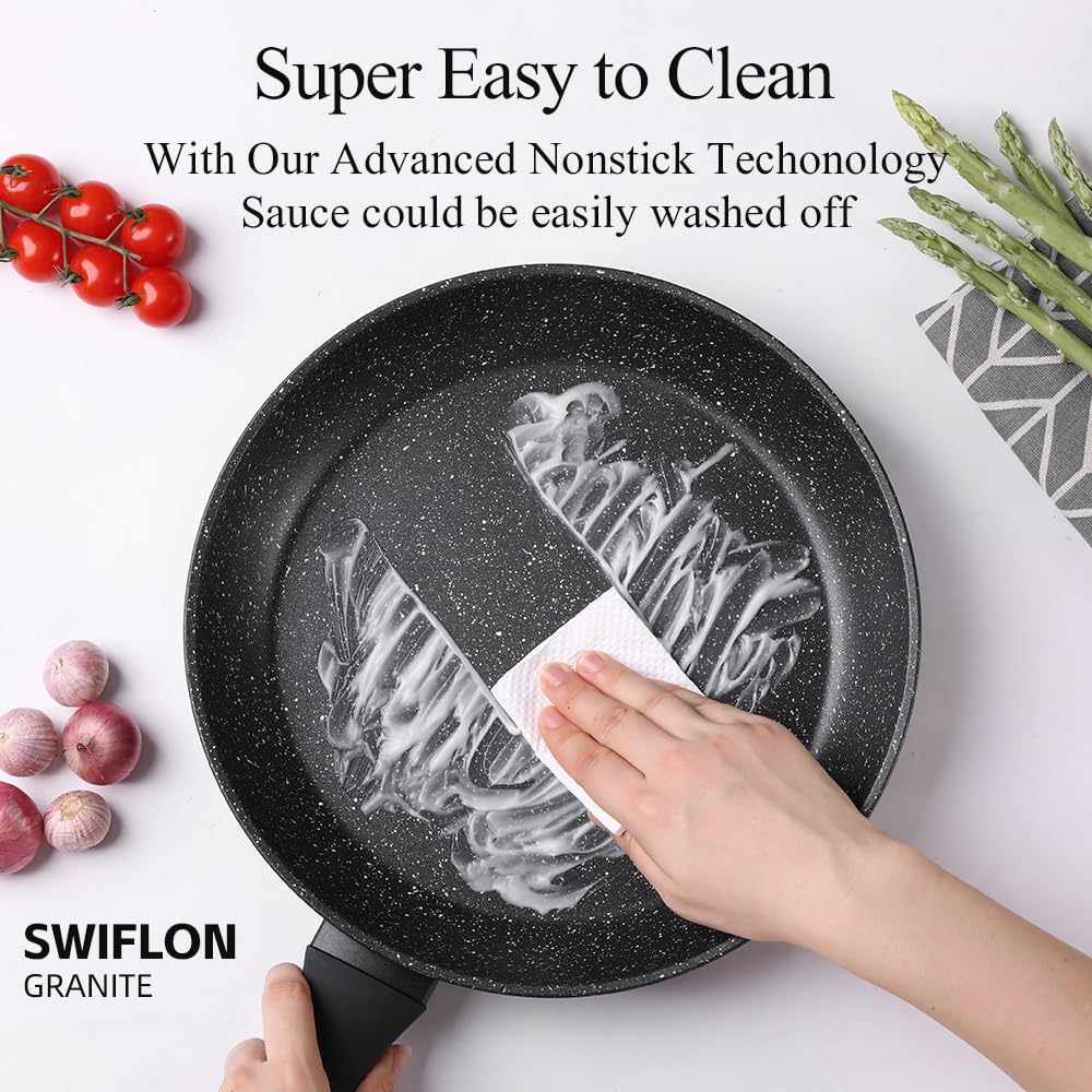 Non Stick Frying Pans,Skillets and Frying Pans for Egg,Deep Frying Pan Skillet,Omelette Pan,Nonstick Cooking Egg Pans,PFOA-free Non Toxic Frying Pan (10 Inch)