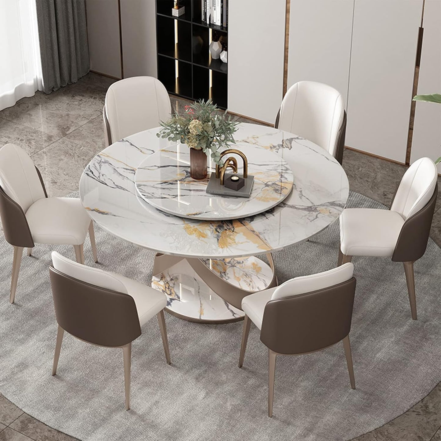 Lazy Susan Turntable Bearings Swivel Plate Hardware Aluminum Metal for Dining-Table and Workbench (10 Inchs) … …
