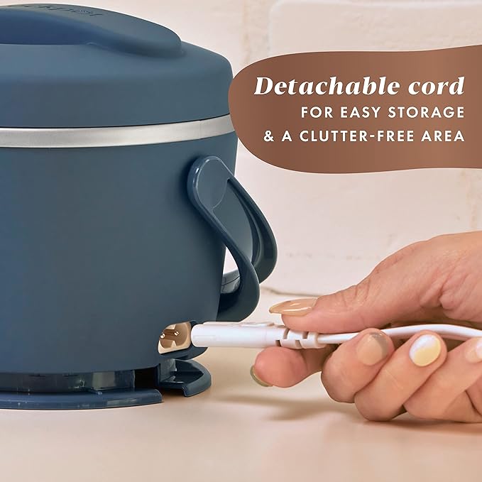 Crock-Pot 20-Ounce Electric Lunch Box,Portable Food Warmer,Faded Blue,Perfect for Travel,Car,On-the-Go,Keeps Food Warm,Spill-Free,Dishwasher-Safe,Ideal Gift for Men and Women,(Pack of 4)