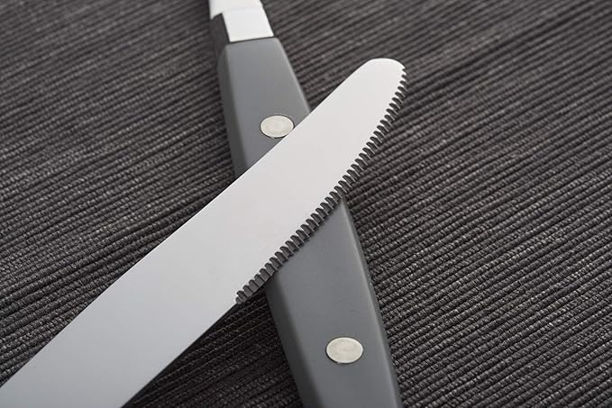 ANNOVA Silverware Set, Retro/Rivet Colorful Stainless Steel Tableware Kitchen Flatware Set Utensils, Includes Dinner Knives, Forks, Spoons, Salad Forks & Dessert Spoons (Cream, 20 Pieces)