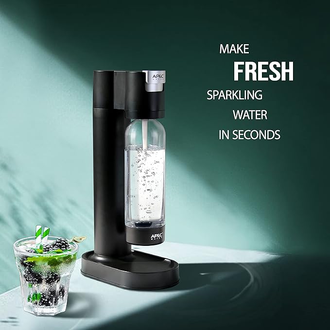 APEC WATER Sparkle Home Soda Maker - Quickly Carbonates Water to Make Any Drink Fizz Into Bubbly Soda/Water, Premium 0.8L PET Bottle (CO2 Cylinder NOT Included)