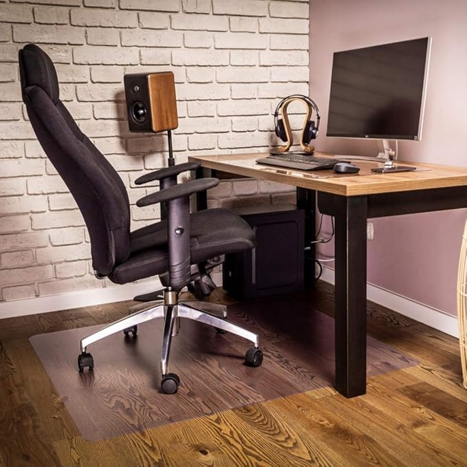 NECAUX Custom 23.6 x 47.3 Inch Frosted Table Cover Protector, 1.5mm Thick Plastic Scratch Resistent Heavy Duty Desk Pad Mat Non-Slip Tablecloth Protector for Coffee Table, Sofa Table, Media Stand