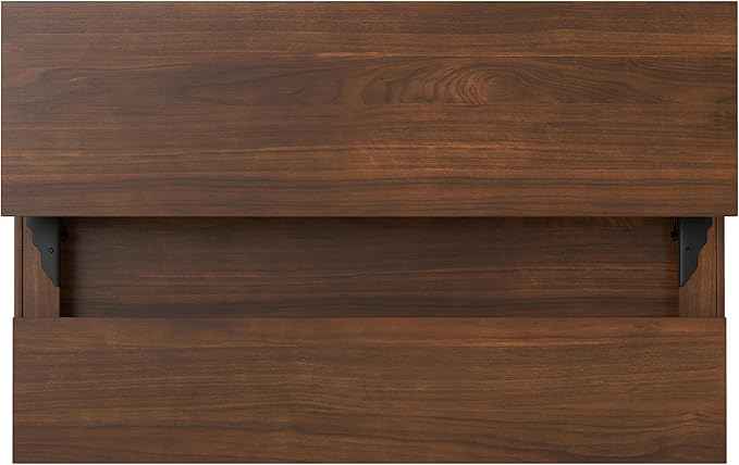 SIMPLIHOME Hunter Lift Top Coffee Table - 48 inch Wide Walnut Veneer and Metal Industrial Cocktail Table, Functional Living Room Table with 2 Storage Cubbies and Hairpin Legs