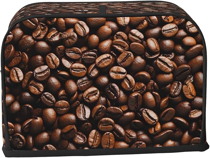 Coffee Print Toaster Cover 2 Slice, Cute Country Bread Machine Cover, Washable Toaster Kitchen Small Appliance Cover Stain Resistant,with Top Handle
