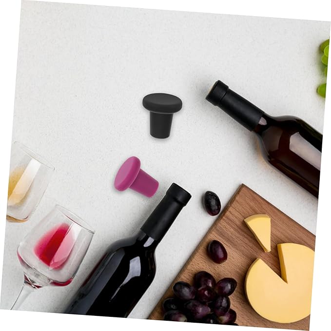 OUNONA 6pcs Silicone Wine Bottle Stoppers Reusable Wine Bottle Caps Leakproof Seals for Fresh Storage
