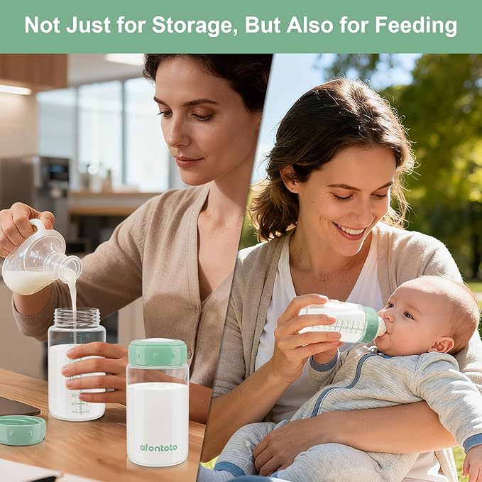 Natural Baby Bottles, BPA Free Breastmilk Storage Bottle for Momcozy Breast Milk Cooler & Fridge, Wide-Neck Breastfeeding Bottles Compatible with Spectra Pump Flanges, 10oz, 4 Pack