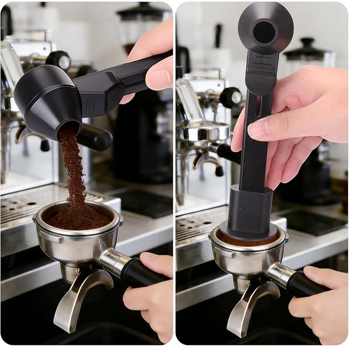 Palksky Coffee Scoop & Funnel with Fill Press1PCS (Black)