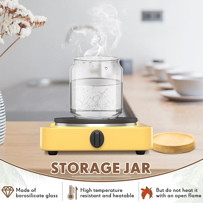 Irenare 16 Pack Glass Containers Canister Set, 17 oz Food Storage Spice Jars with Airtight Lids, Clear Kitchen Containers for Coffee Sugar Tea Beans Nuts Candy Pantry Organization (Bamboo)