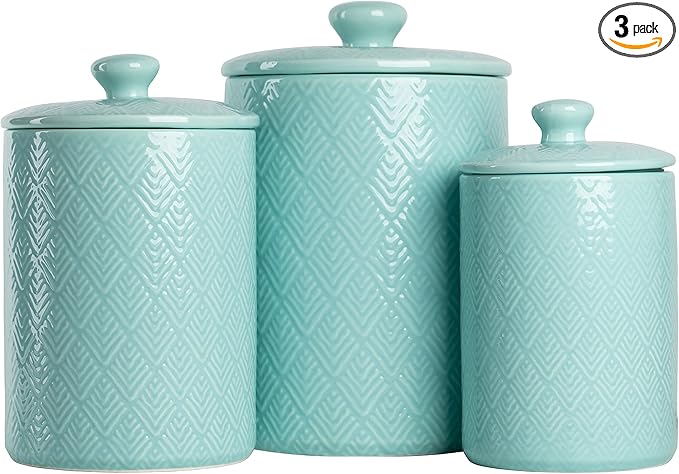 10 Strawberry Street CAN BLU Kitchen Canister Set, Set of 3, Marquis Blue