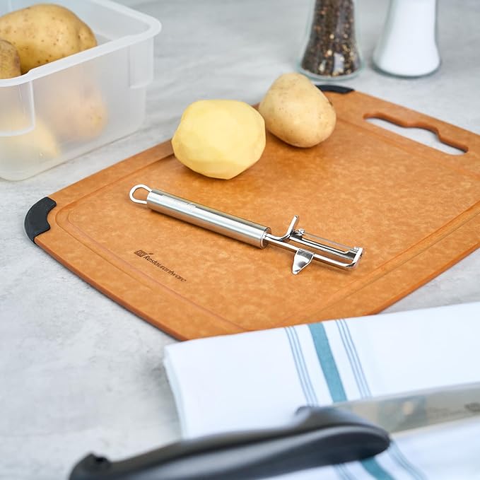Restaurantware-German Standard 7.4 Inch Potato Peeler With Potato Eye Remover, 1 Swivel Vegetable Peeler - Sharp Blade, Ergonomic Handle, Stainless Steel, Dishwashable, For Carrot, Or, More