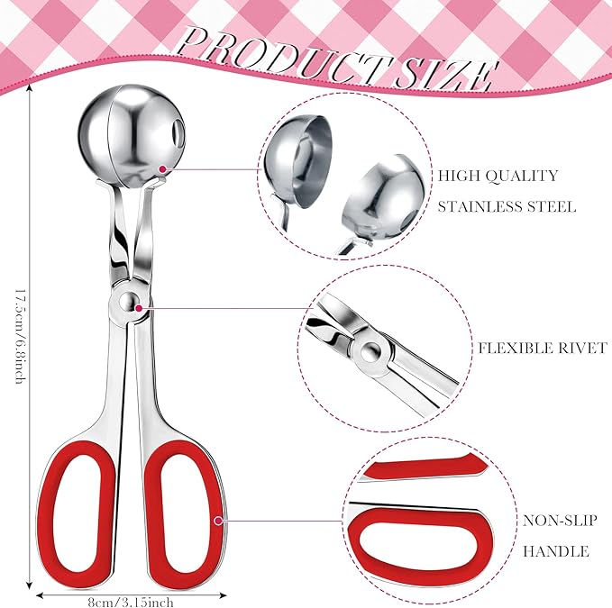Yinkin Cake Pop Mold Sticks and Wrappers Cake Pop Kit Set Include 100 Parcel Bags 100 Papery Treat Sticks Metallic Twist Ties Scooper Ball Maker Lollipop Tools for Candy Chocolates and Cookies(Red)