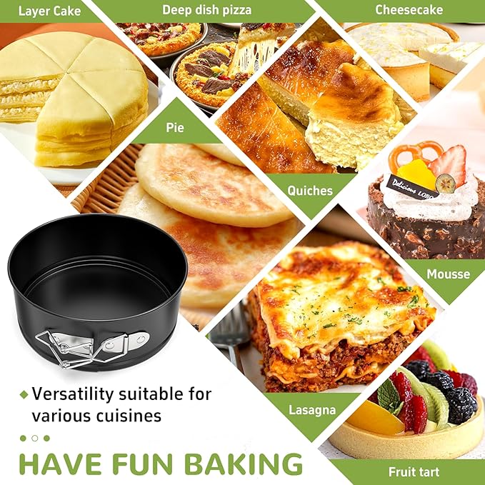 ZeroPone 4 Pack Mini Springform Pan Set, 4 Inch Non-stick Cheesecake Pan, Spring Form Pans for Baking, Springform Pans with Removable Bottom, Round Cake Pans, Small Cake Mold for Mini Cheesecake Pizza