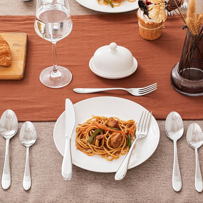 KINGSTONE 30-Piece Silverware Set for 6,18/10 Premium Stainless Steel Flatware Set, for Home, Restaurant, Wedding and Party Use,Mirror-Polished Cutlery Set, Dishwasher Safe