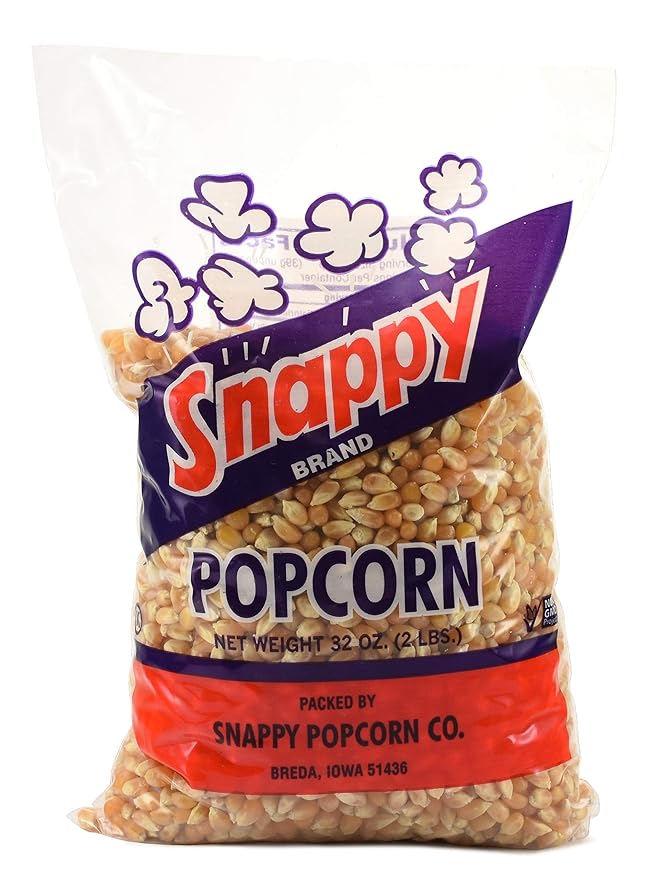 Snappy Yellow Popcorn Kernels for Popping with Popcorn Machine, Air Popper or Stove Top, 2 lb Bags, 4 Pack