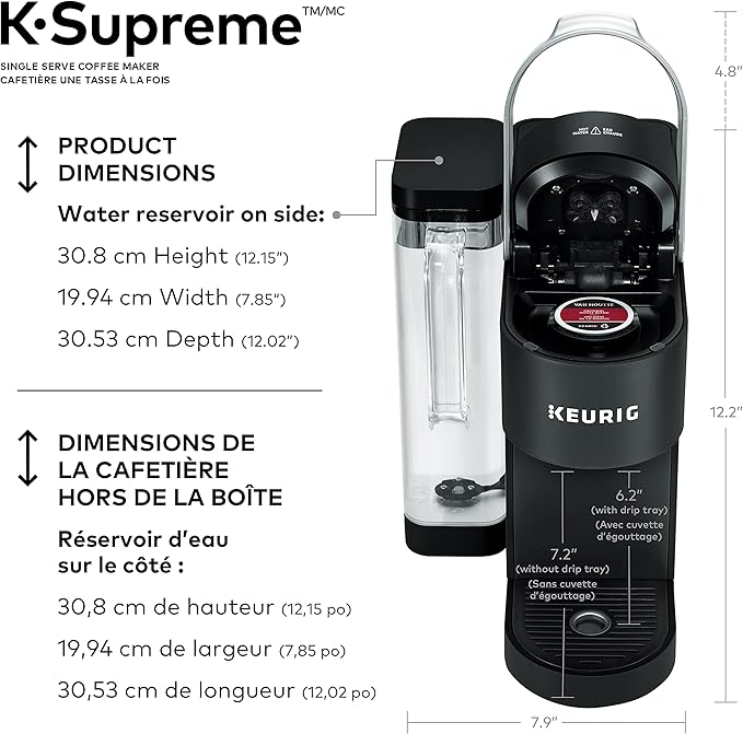 Keurig K-Supreme Coffee Maker, Single Serve K-Cup Pod Coffee Brewer, With MultiStream Technology, 66 Oz Dual-Position Reservoir