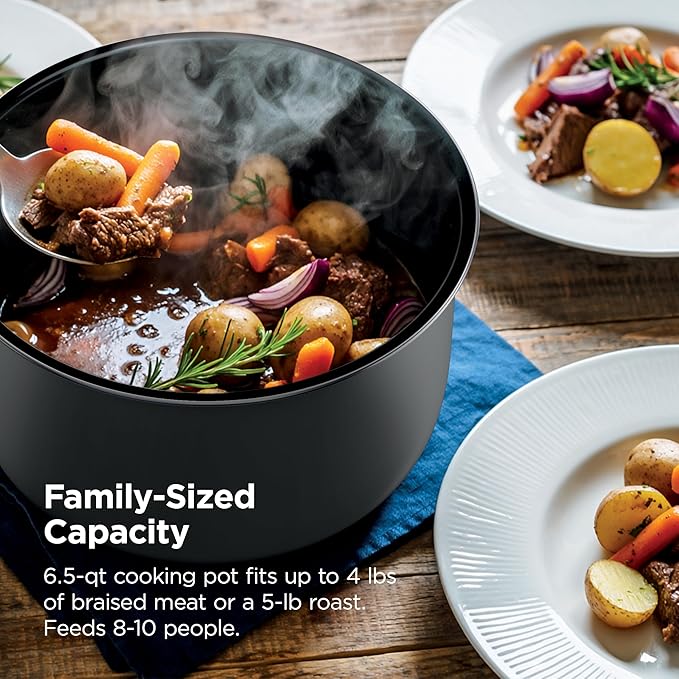 Ninja HyperHeat 9-in-1 6.5-qt Pressure Cooker | Steams, Slow Cooks, Sears, Sautés, Sous Vide, Yogurt & More | With SimpliServe Pot | Powerful 1200-Watt | Grey | PC201GY