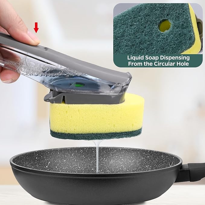 Sponge Dishwand Brush Refills for Scotch-Brite Dishwand - 20 Pack Dish Soap Non-Scratch Brush Refills for Nonstick Pots and Pans, Glass & Tubs（Green