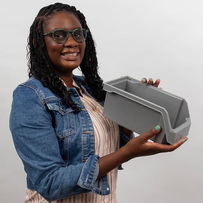 Plastic Containers for Organizing and Storage Bins for Closet, Kitchen, Office, Garage or Pantry Organization, Stackable Bins, Medium (11" x 5" x 5.5"), 8-Pack, White