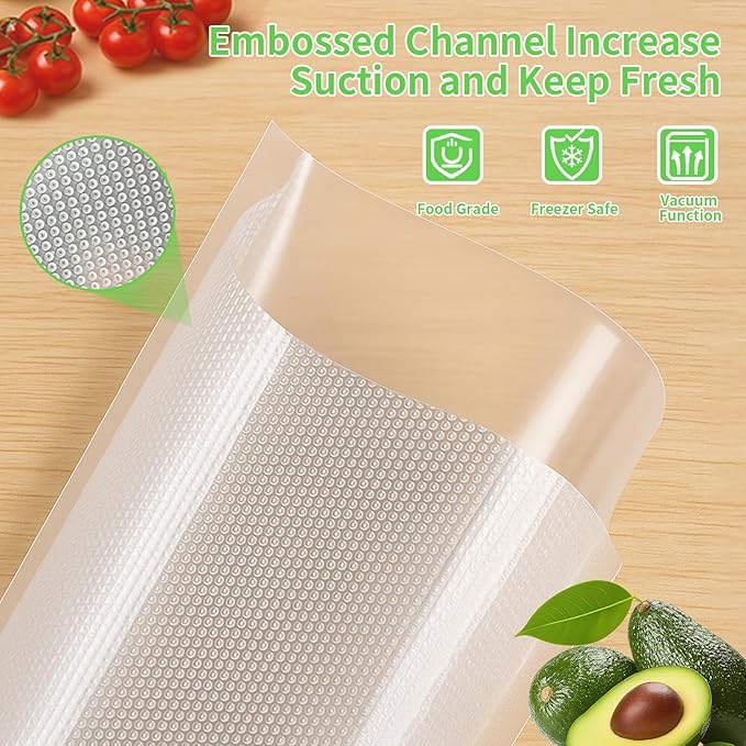 MakMeFre 100 Plus Quart Size 10" x 13" Vacuum Sealer Bags with BPA Free and Heavy Duty,Great for Food Storage Vaccume Sealer PreCut Bag