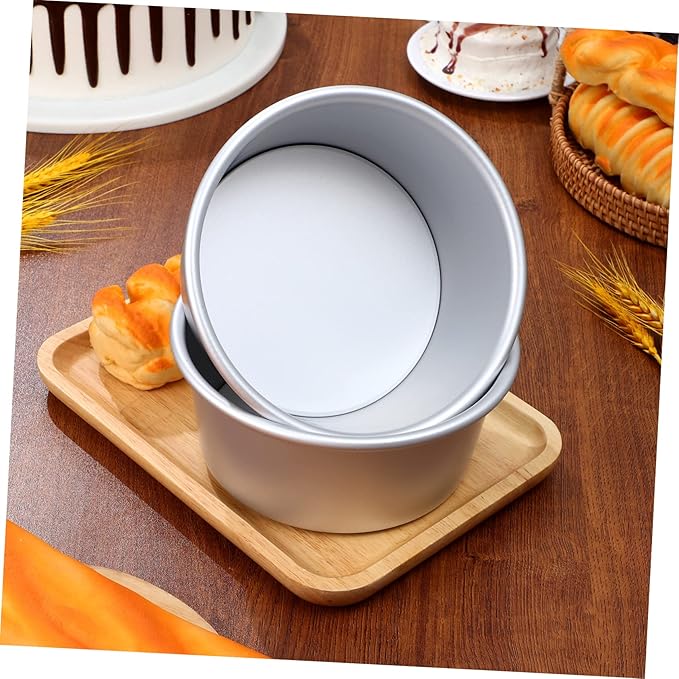 Cabilock Round Cake Molds Set with Parchment Liners Non-stick Detachable Bottom Baking Tins for Cheesecakes Mousses and Fruit Cakes High Temperature Resistant Baking Included
