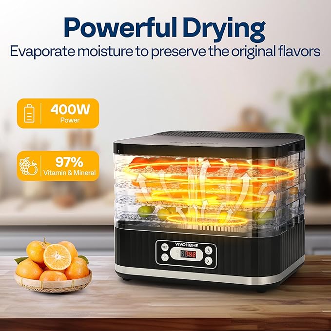 VIVOHOME 6 in 1 Multifunctional Stand Mixer with Electric 5 Trays Food Dehydrator Machine