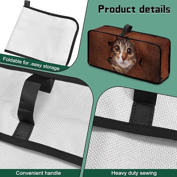 Cat Toaster Cover 2 Slice Brown Fabric Toaster Cover 2 Slice Long Slot, Easy to Fold and Store, Heat-Resistant Protective Dust Covers for Kitchen Appliances