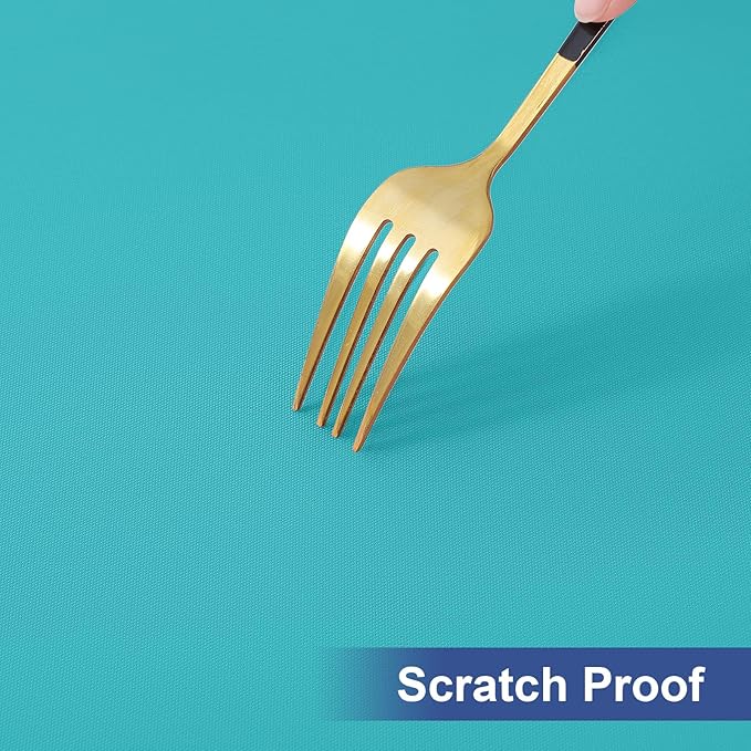 homing Rectangle Table Cloth Cover, Waterproof Polyester Elastic Fitted Tablecloth, Fits for 4 Foot Folding Tables, Washable Table Protector for Picnic, Camping, Outdoor (Turquoise, 24" x 48")