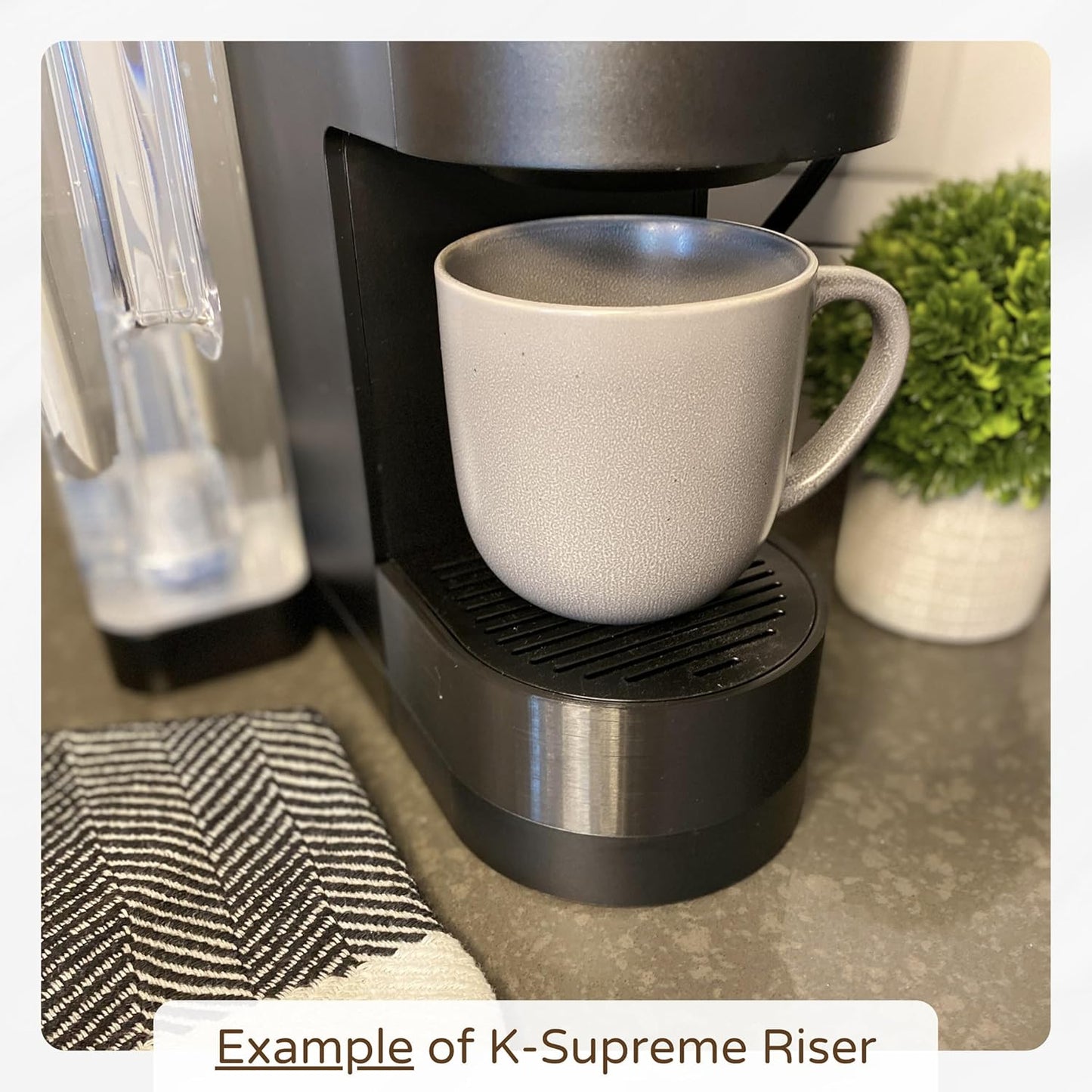 Drip Tray Mug/Cup Riser Made for the Keurig to Reduce Splashes - Riser Only (White, K-Supreme 1.25 inches Tall)