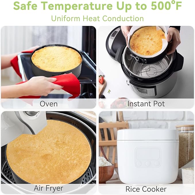 USLAI Springform Pan, 4/6/7/8/9/10 Inch Nonstick Cheesecake Pan with Removable Bottom, Easy to Clean, Ideal for Baking Cakes, Pies and Quiches - 7 Inch