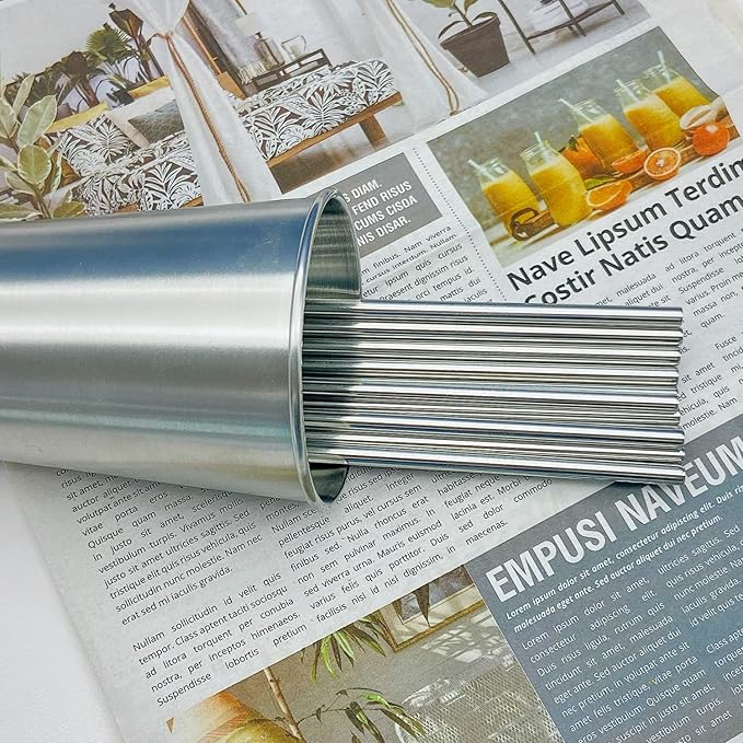 200Pack Reusable Metal Straight Straw In Bulk,Ultra Long 10.5" Reusable Stainless Steel Straight Straws for 30 oz & 20 oz Tumblers Yeti Water Bottle.Dishwasher Safe(10.5" - Silver, 200pcs - Straight)